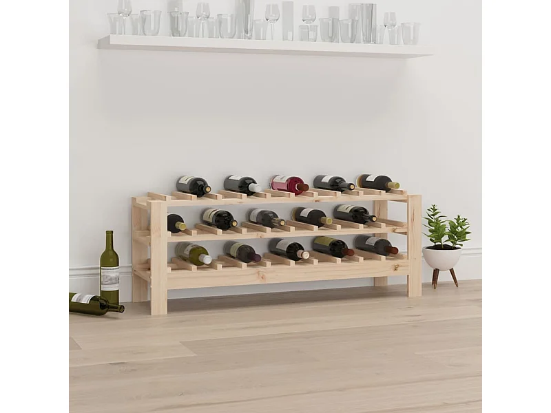Portabottiglie 109,5x30x42 cm Legno di pino massiccio