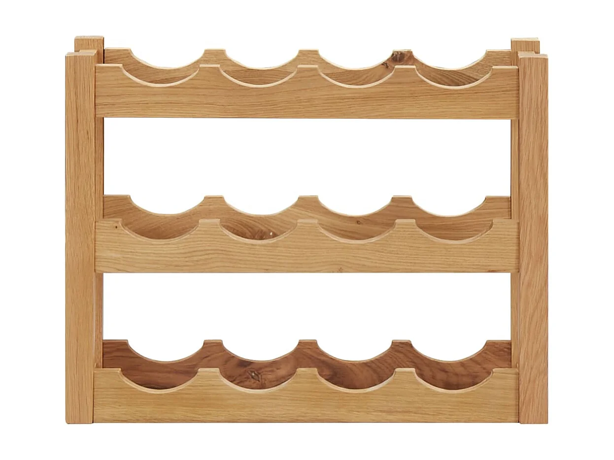 Portabottiglie per 12 bottiglie 47x21x36 cm Legno di rovere