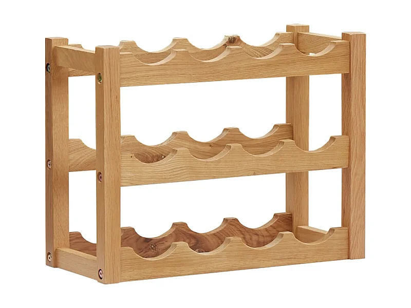 Portabottiglie per 12 bottiglie 47x21x36 cm Legno di rovere