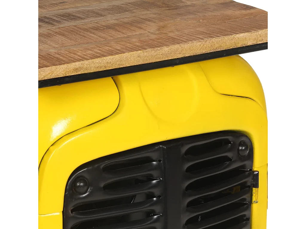 Cantinetta per trattore Giallo 49x31x172 cm Legno massello di mango