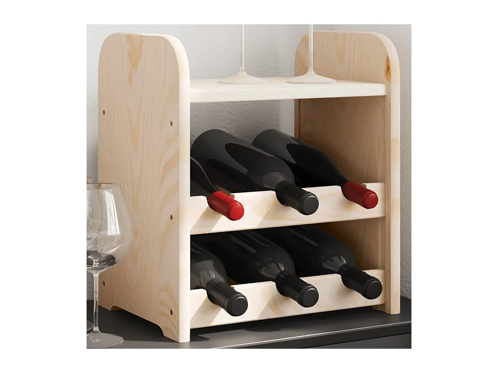 Casier à vin avec panneau supérieur 33x25x37 cm bois pin massif