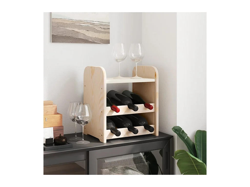 Casier à vin avec panneau supérieur 33x25x37 cm bois pin massif