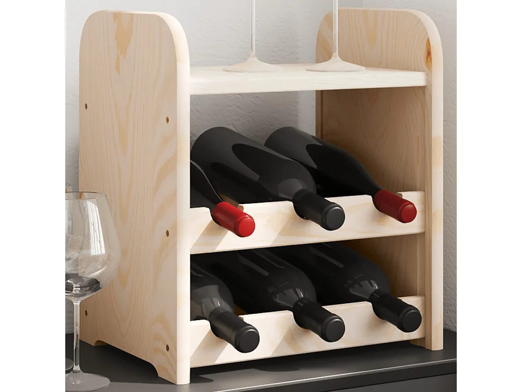 Casier à vin avec panneau supérieur 33x25x37 cm bois pin massif