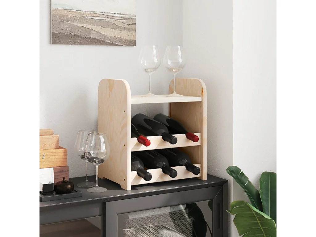 Casier à vin avec panneau supérieur 33x25x37 cm bois pin massif