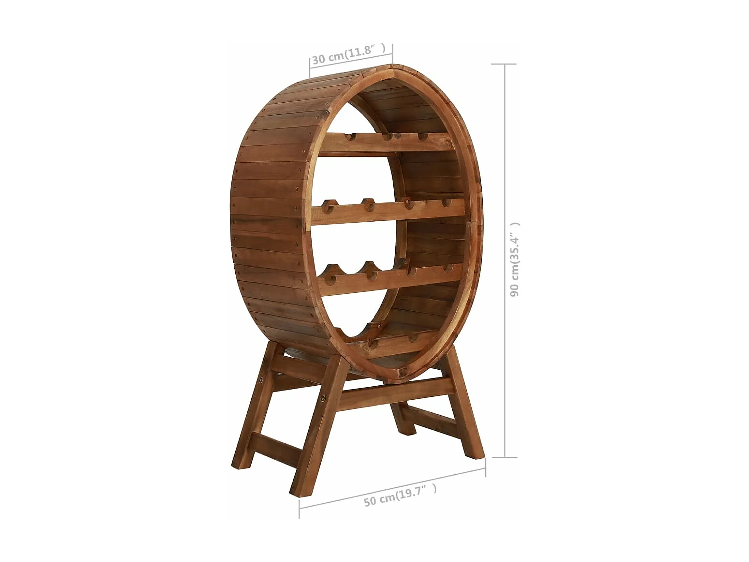 Garrafeira para 13 garrafas Madeira maciça de acácia