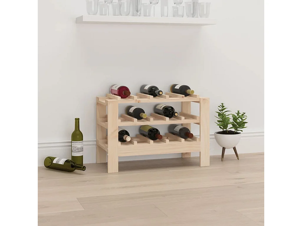 Portabottiglie 61,5x30x42 cm Legno di pino massiccio
