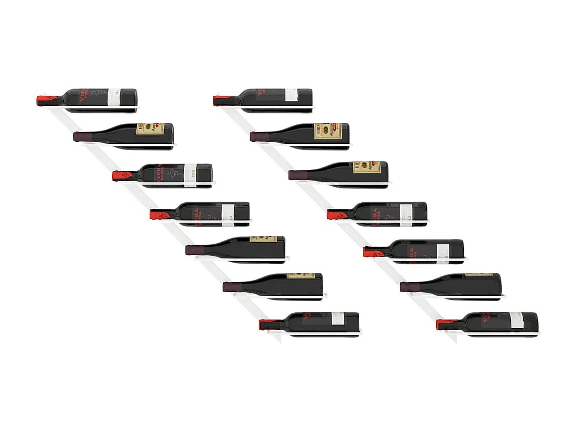 Casier à vin mural pour 7 bouteilles 2 pcs Blanc Métal