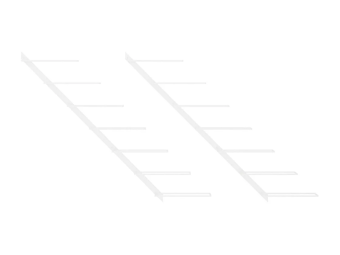 Portabottiglie da parete per 7 bottiglie 2 pz Metallo Bianco