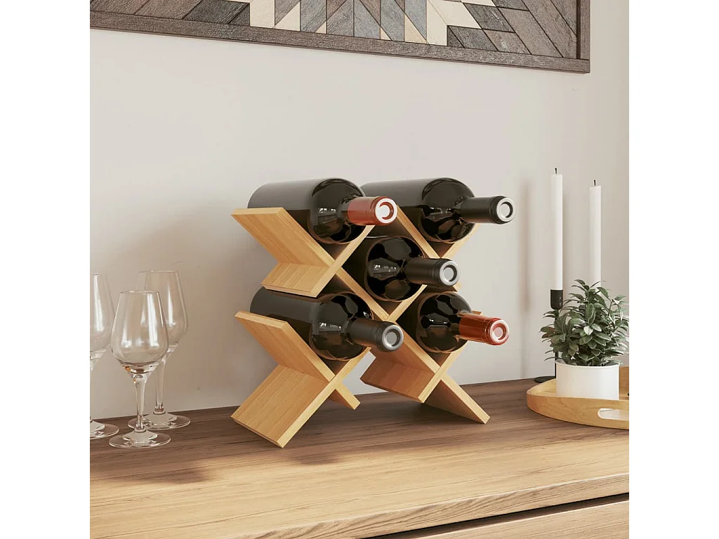 Casier à vin pour 5 bouteilles 41x15x25 cm bambou