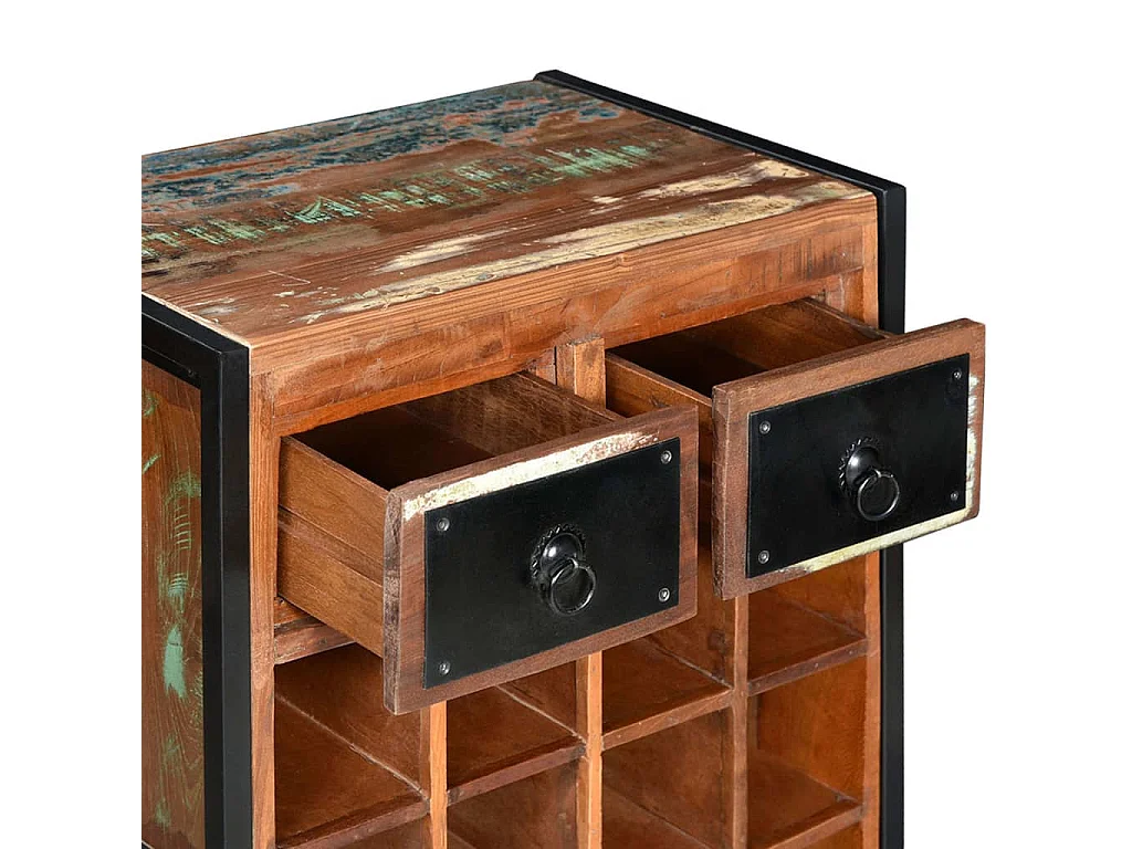 Portabottiglie 16 bottiglie Legno massello di recupero