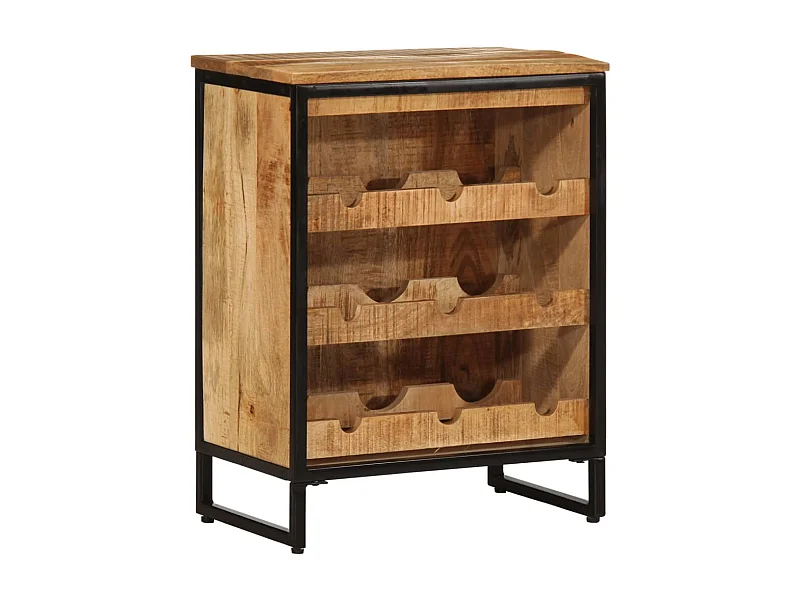 Casier à vin pour 9 bouteilles bois massif de manguier