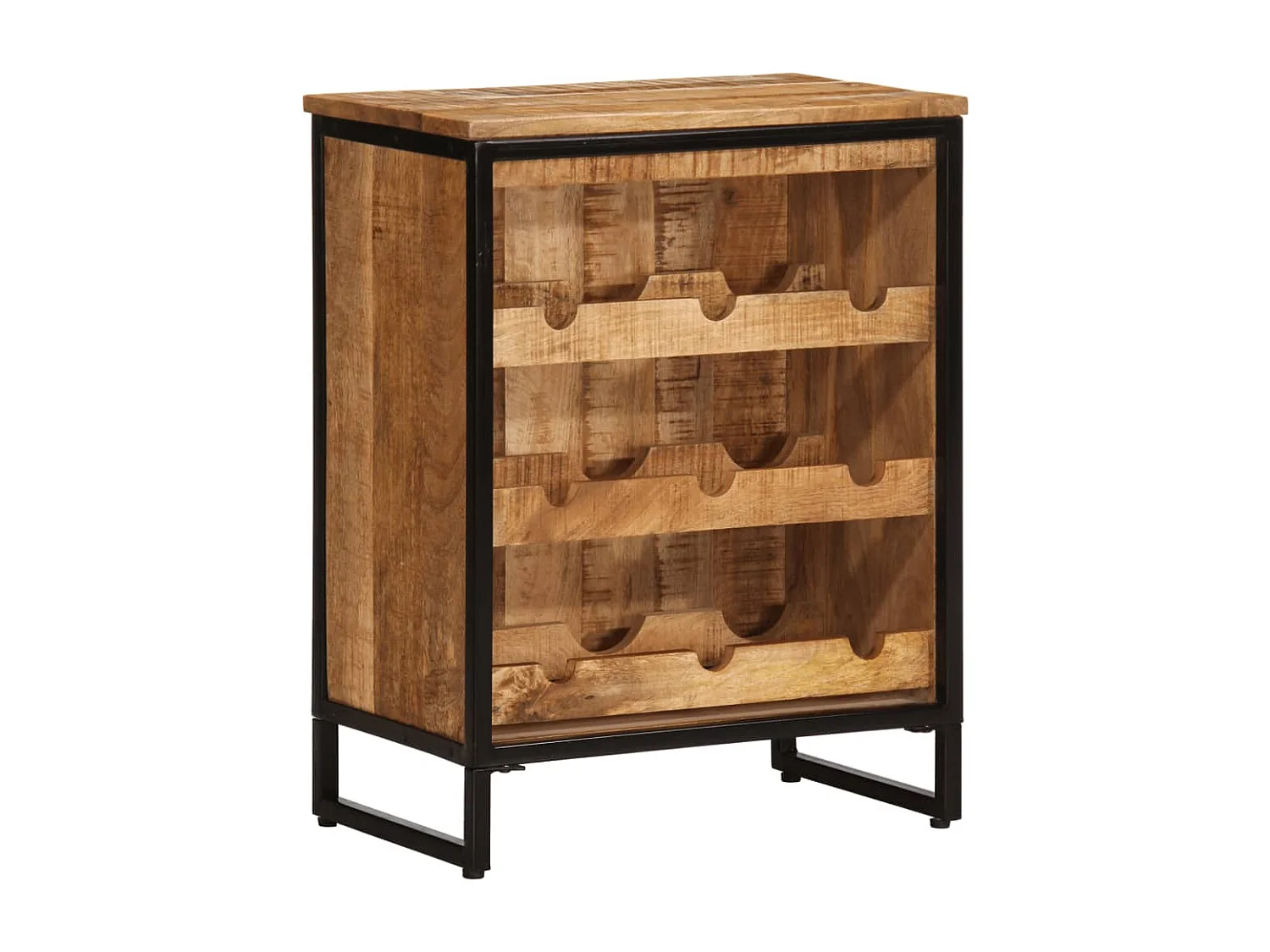 Casier à vin pour 9 bouteilles bois massif de manguier