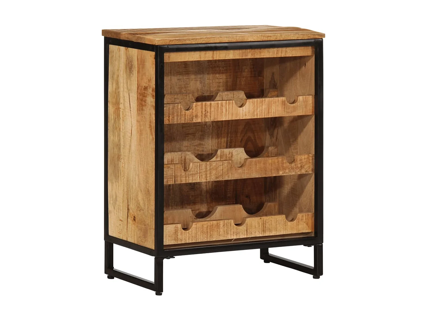 Casier à vin pour 9 bouteilles bois massif de manguier