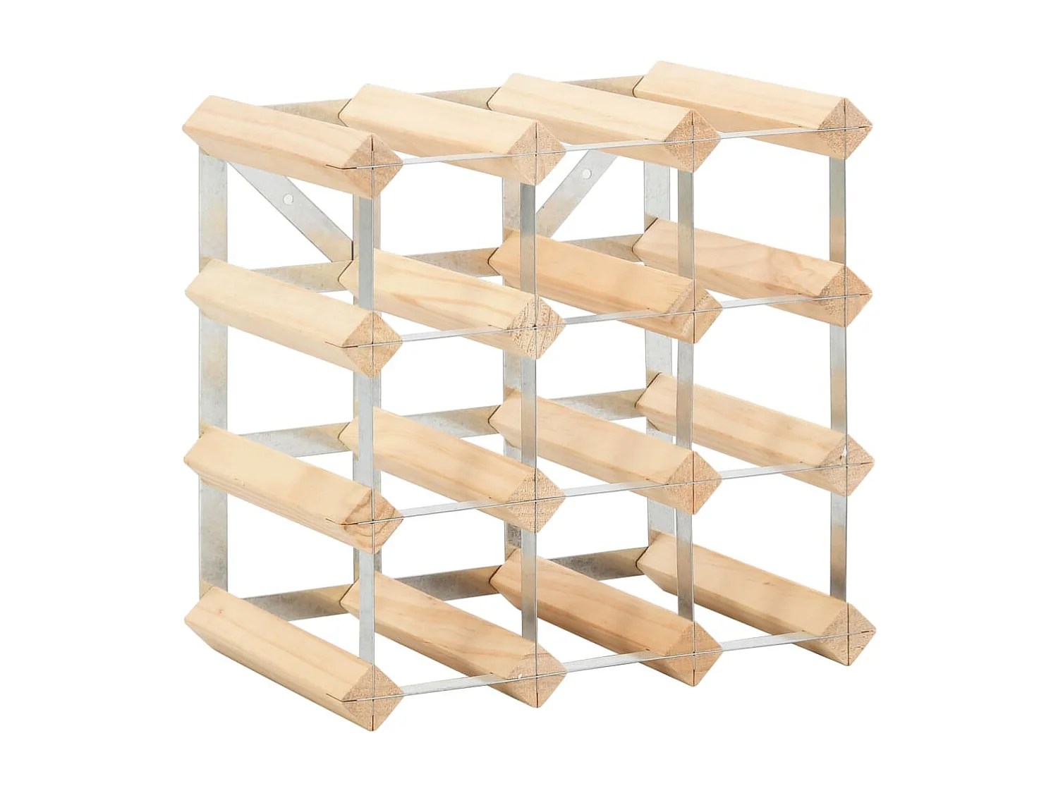 Portabottiglie 12 bottiglie in legno massello di pino