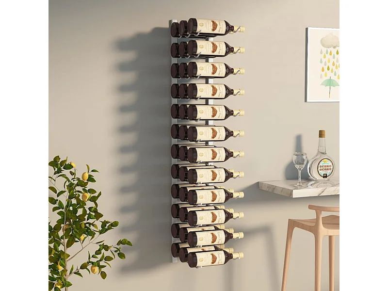 Portabottiglie da parete per 36 bottiglie Ferro Bianco