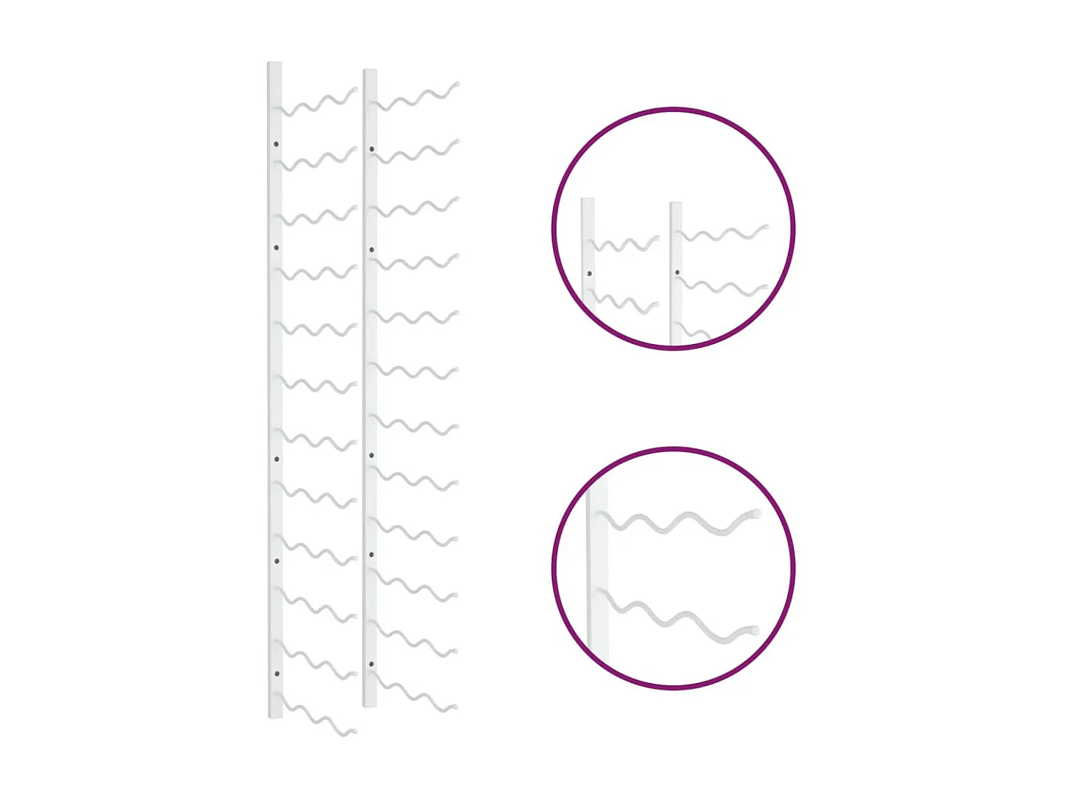 Garrafeira de parede para 36 garrafas Ferro Branco