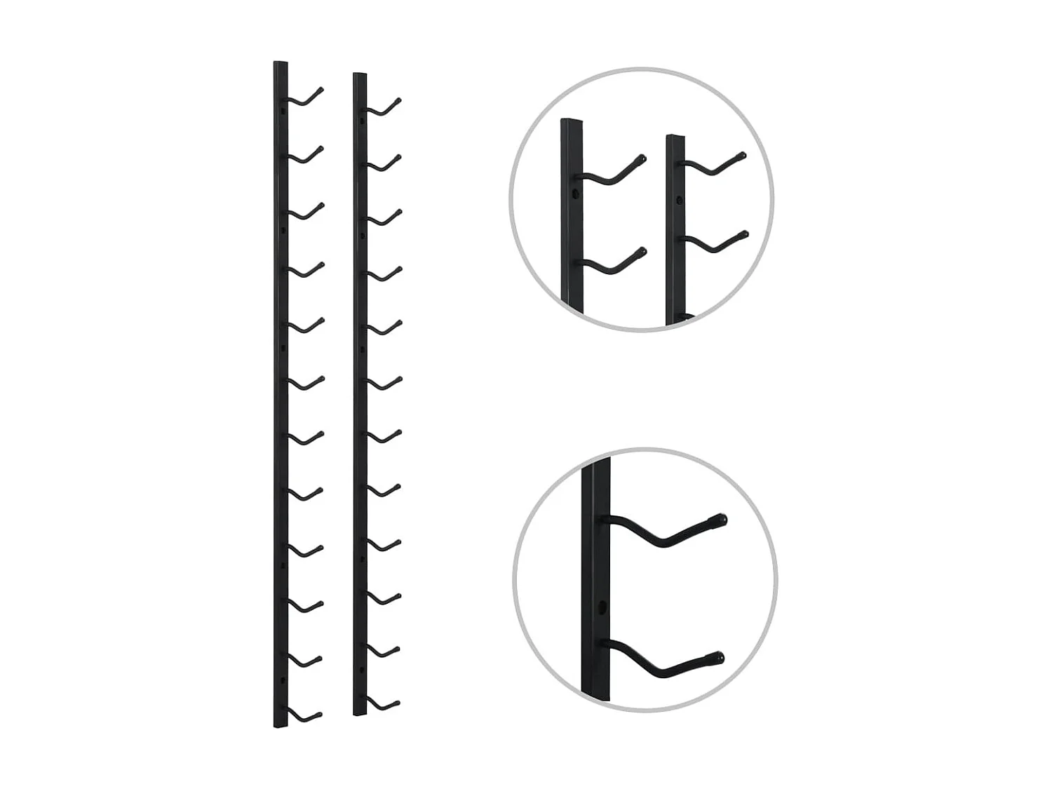 Casier à bouteilles mural pour 12 bouteilles Noir Fer