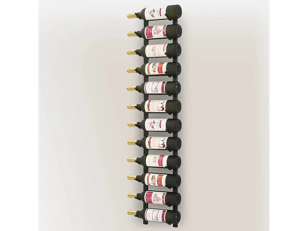 Garrafeira de parede para 12 garrafas Ferro Preto