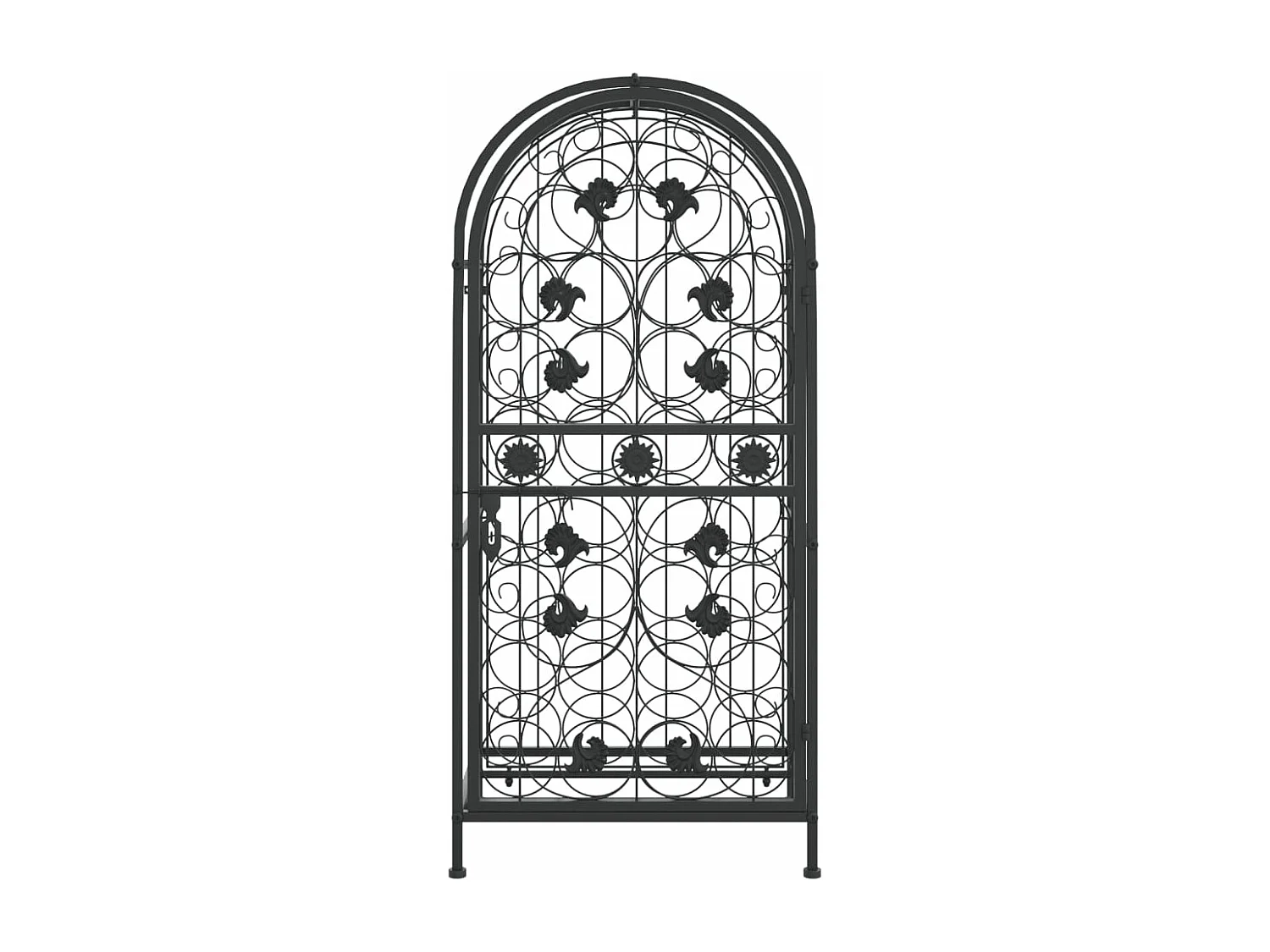 Casier à bouteilles 33 bouteilles noir 45x36x100 cm fer forgé