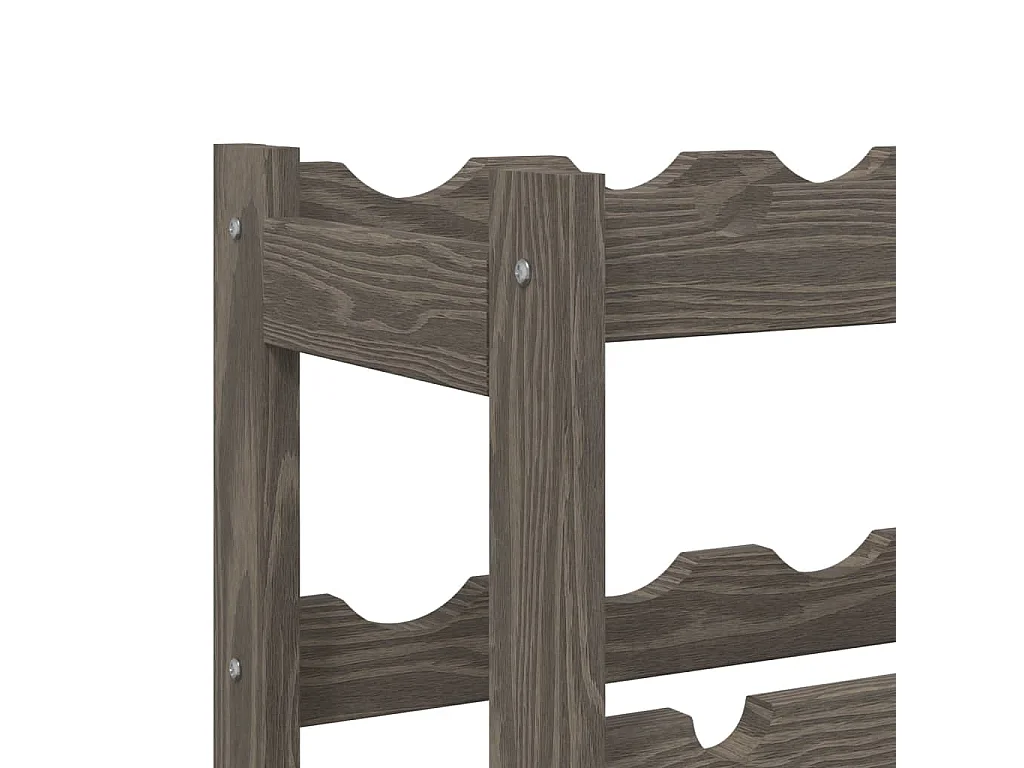 Casier à bouteilles pour 12 bouteilles gris bois pin solide