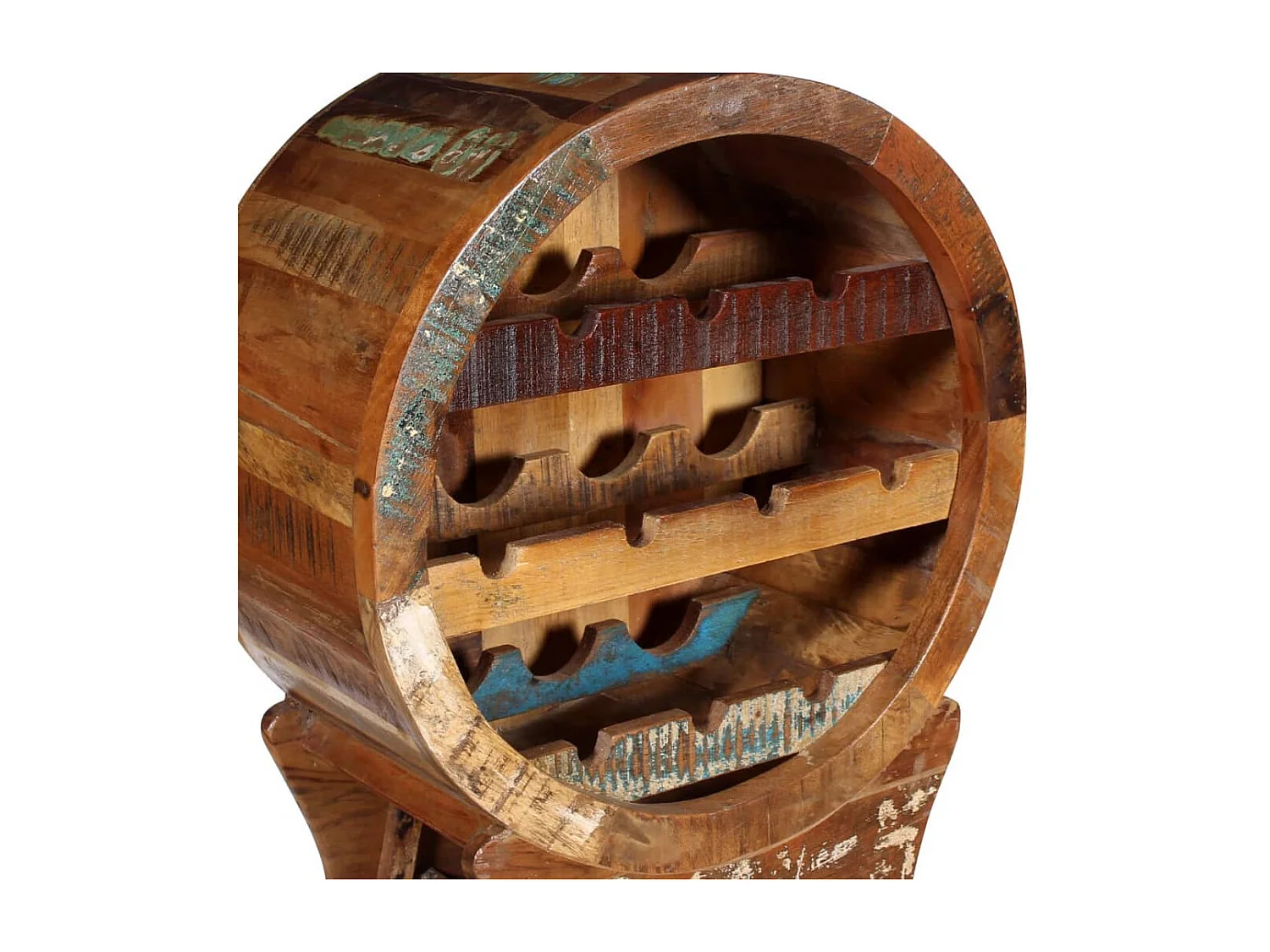 Portabottiglie 10 bottiglie Legno massello di recupero