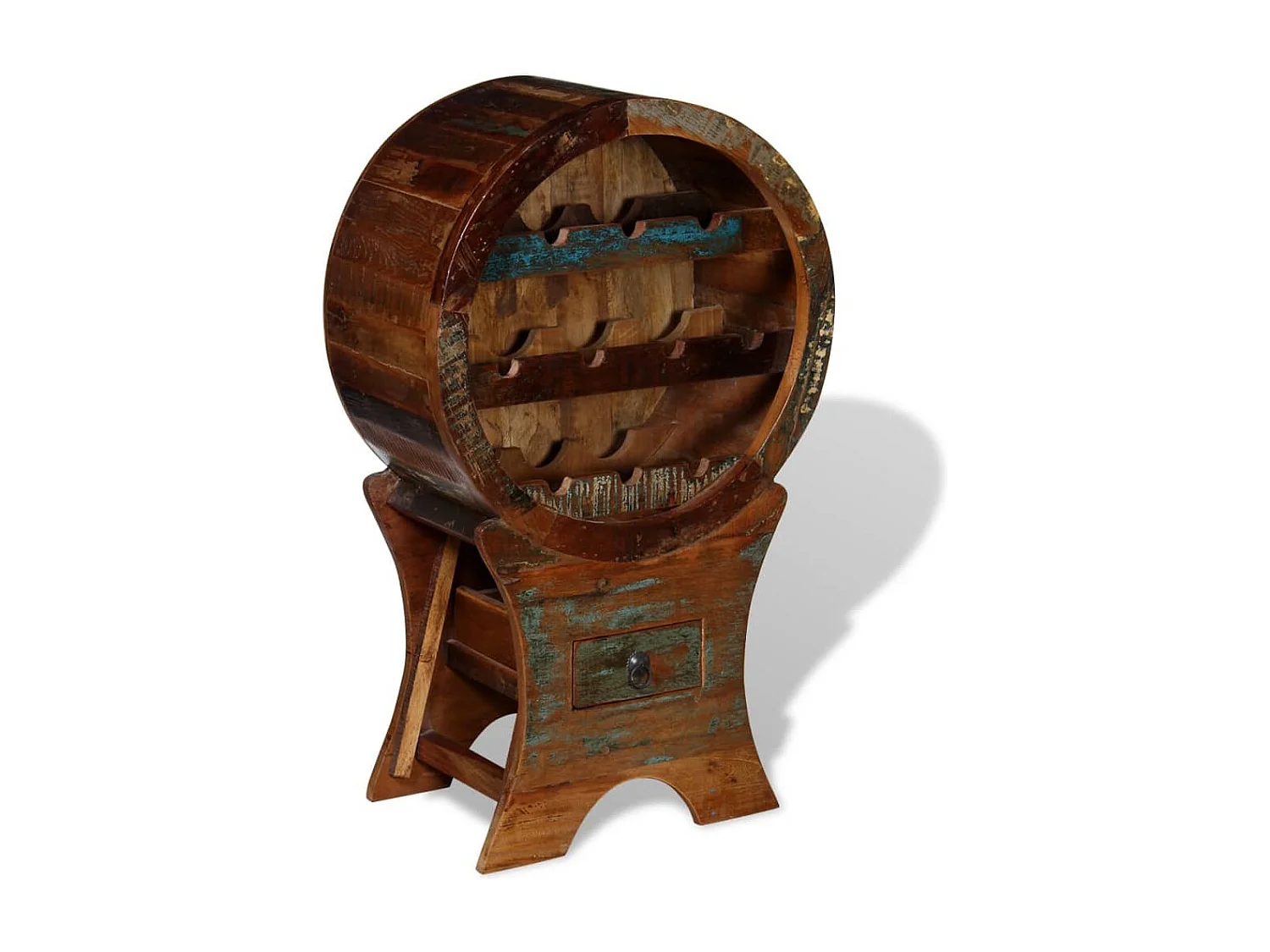 Portabottiglie 10 bottiglie Legno massello di recupero