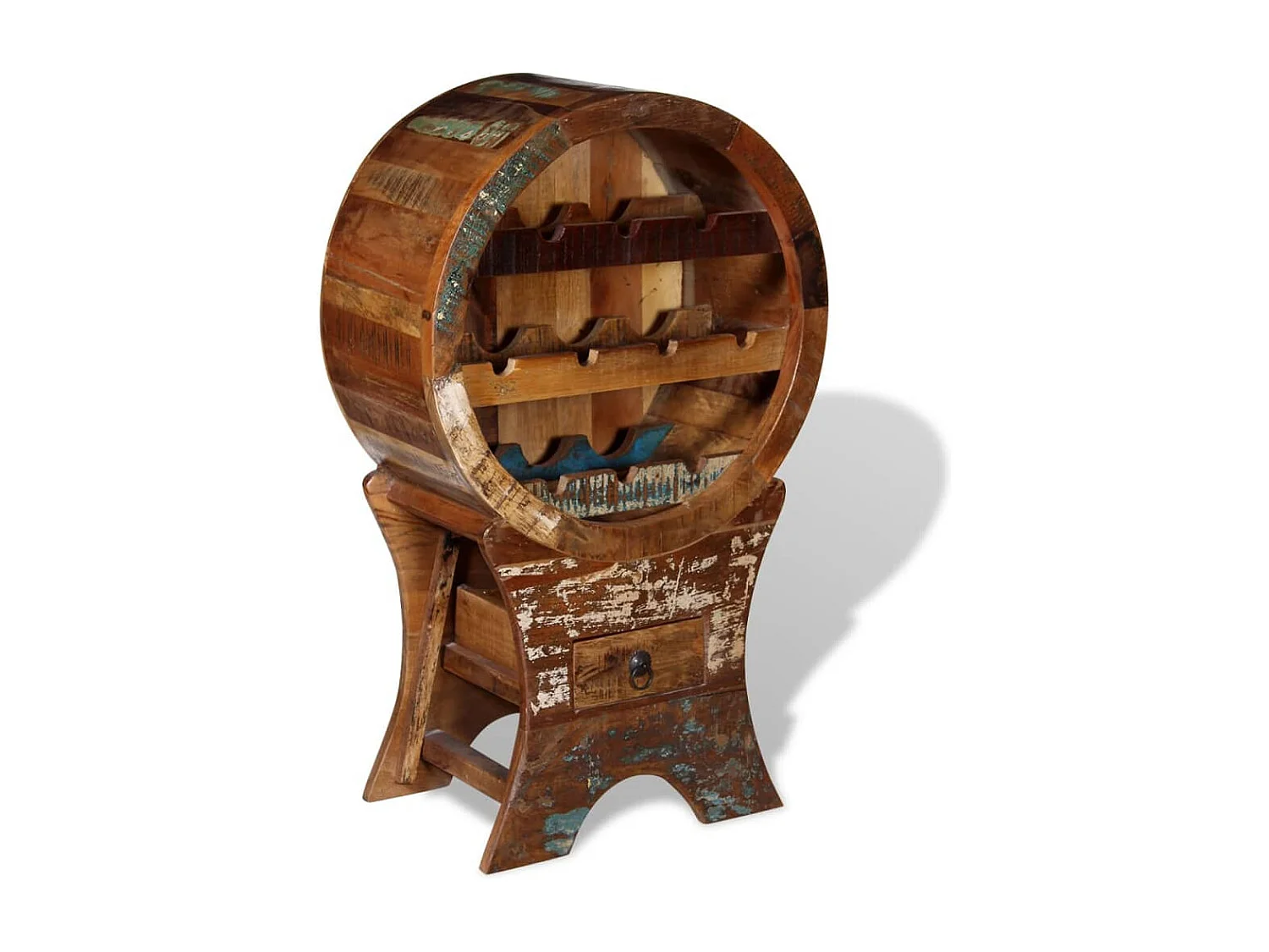 Portabottiglie 10 bottiglie Legno massello di recupero