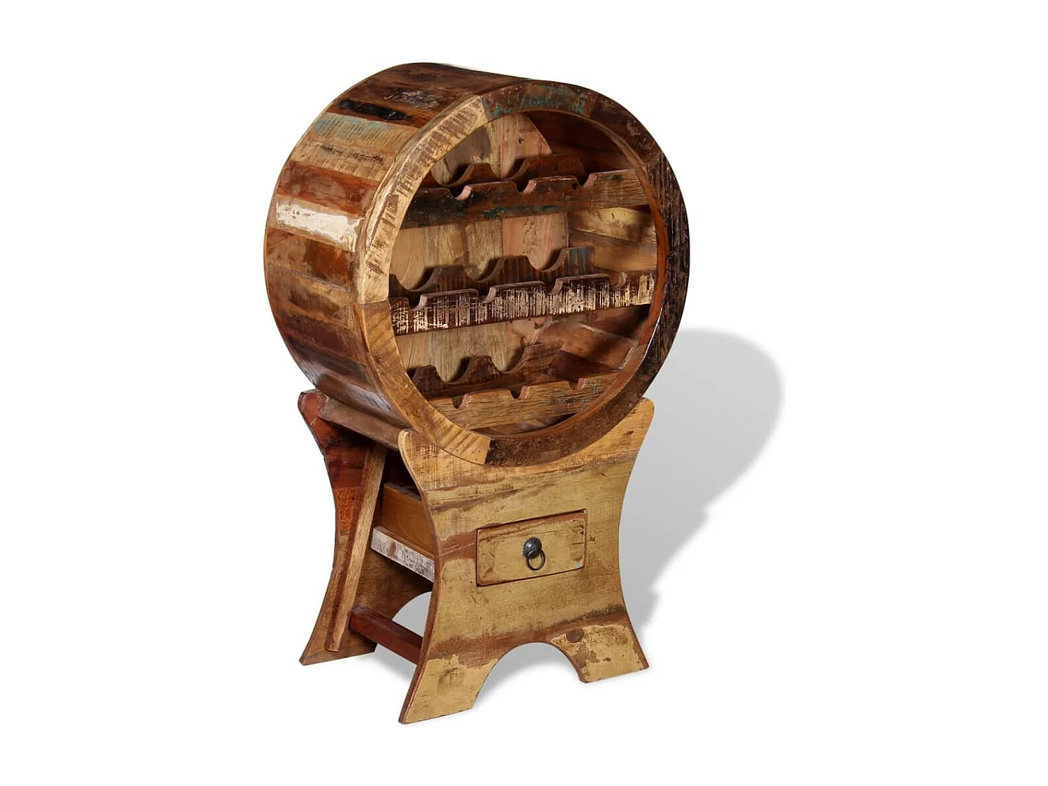 Portabottiglie 10 bottiglie Legno massello di recupero