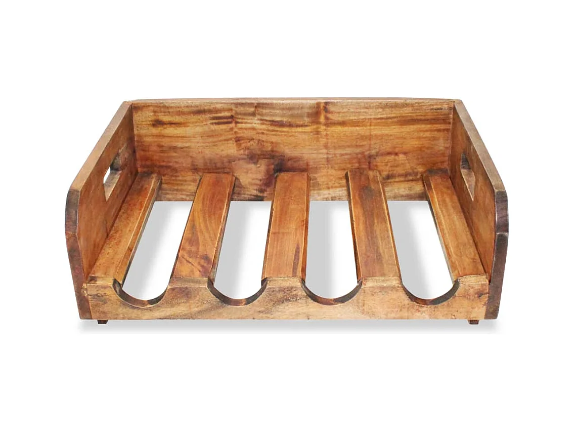 Casiers à bouteilles 4pcs de 16 bouteilles bois d'acajou massif