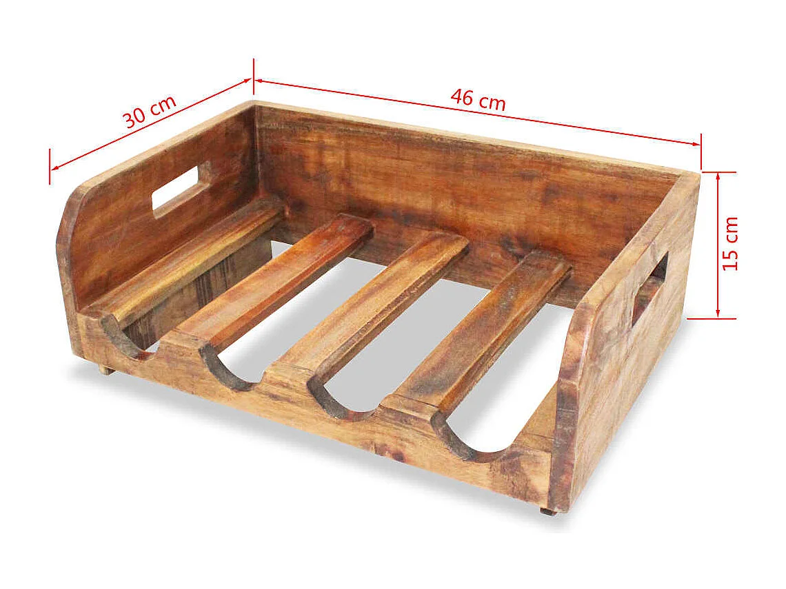 Casiers à bouteilles 4pcs de 16 bouteilles bois d'acajou massif