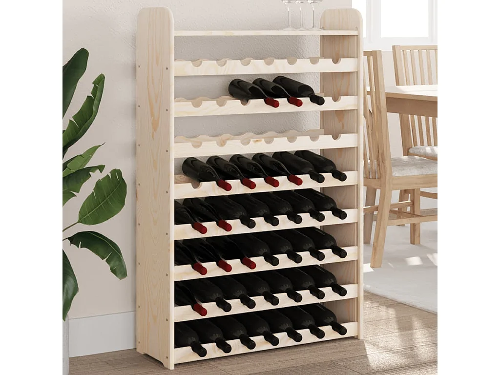 Weinregal mit Platte aus massivem Kiefernholz