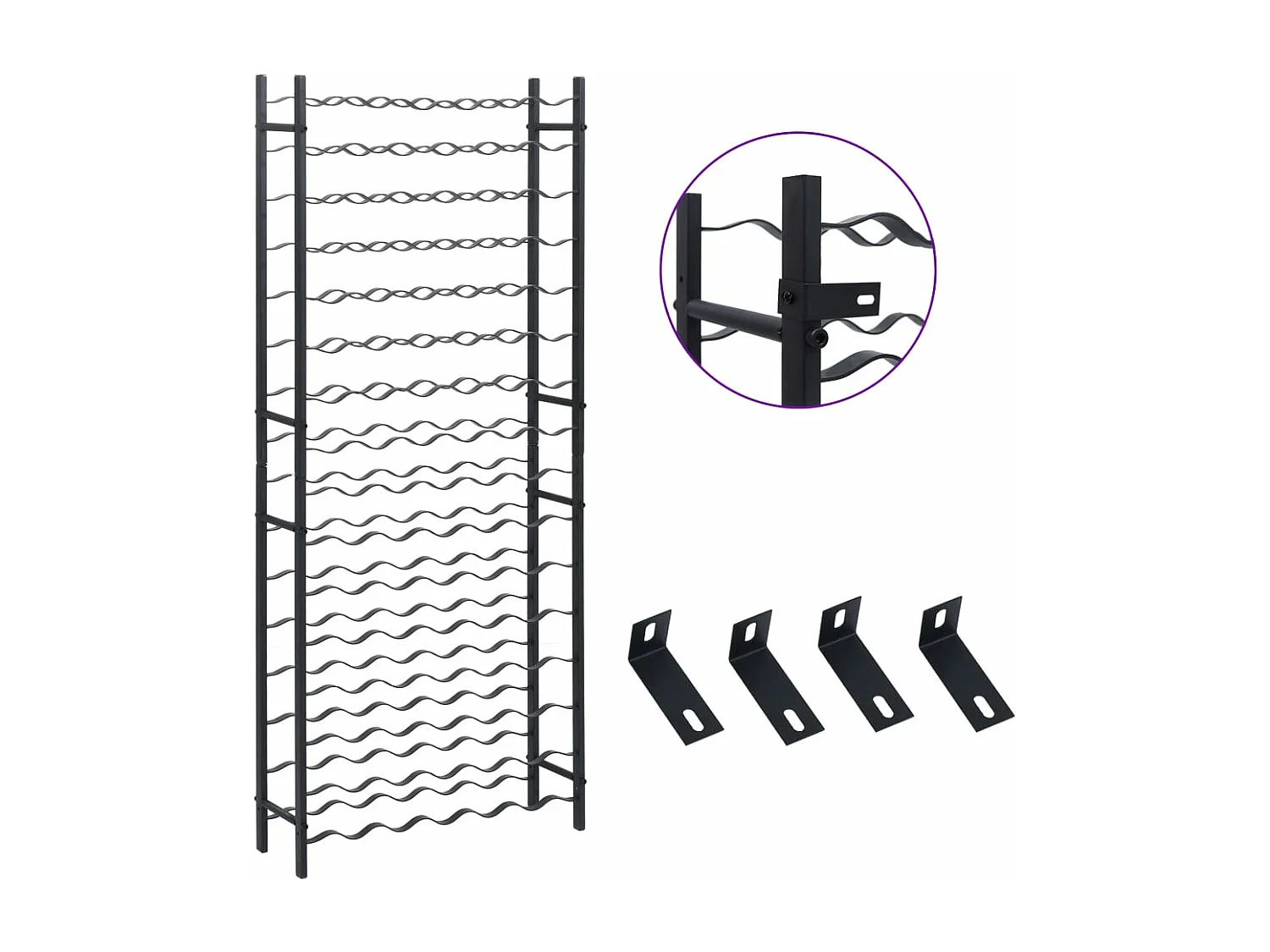 Botellero para 96 botellas Hierro Negro