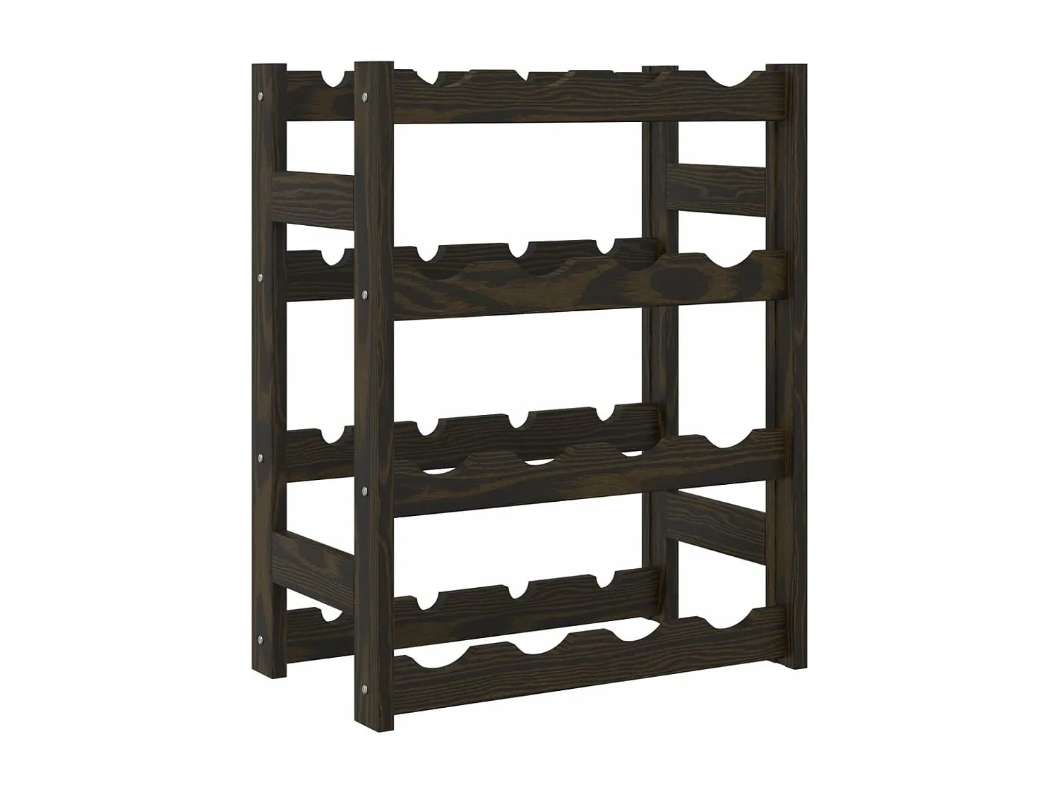 Casier à bouteilles pour 16 bouteilles noir bois pin solide