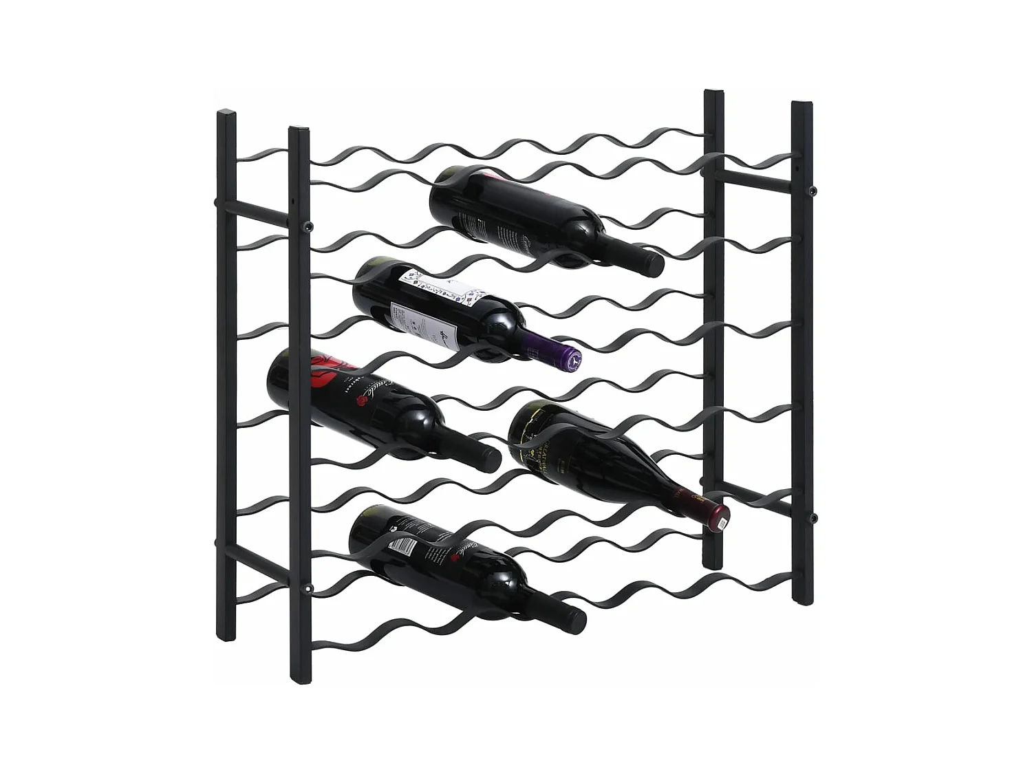 Weinregal für 36 Flaschen aus schwarzem Eisen