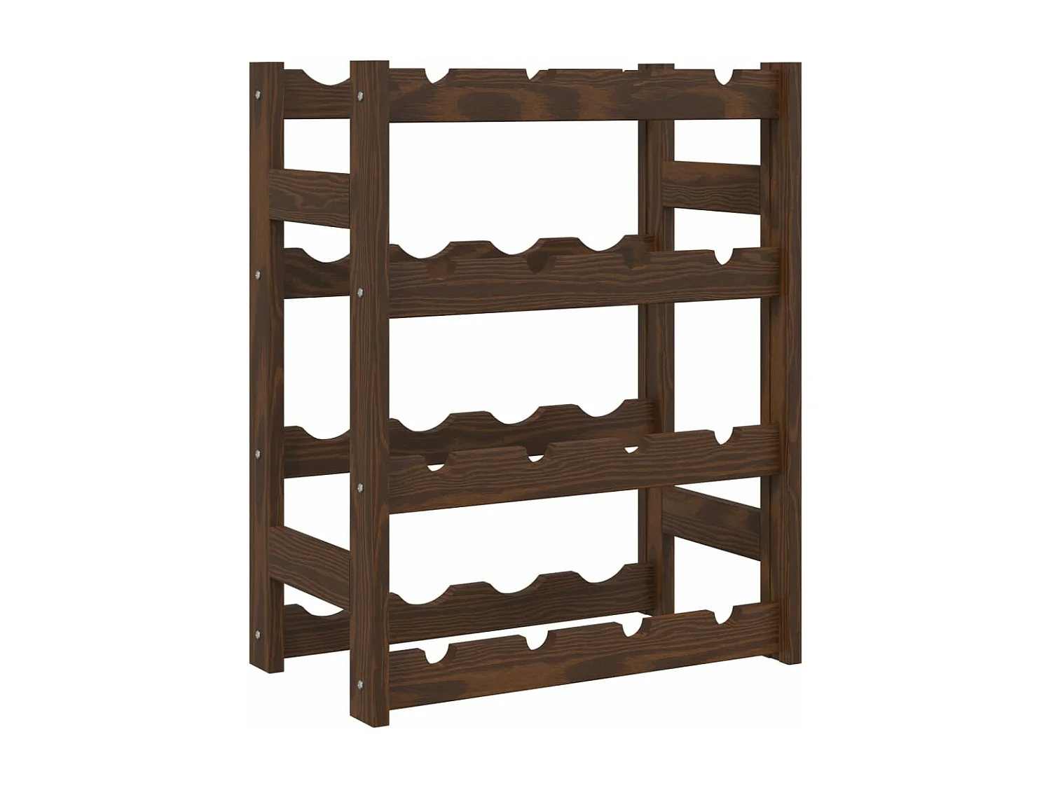Casier à bouteilles pour 16 bouteilles marron bois pin solide