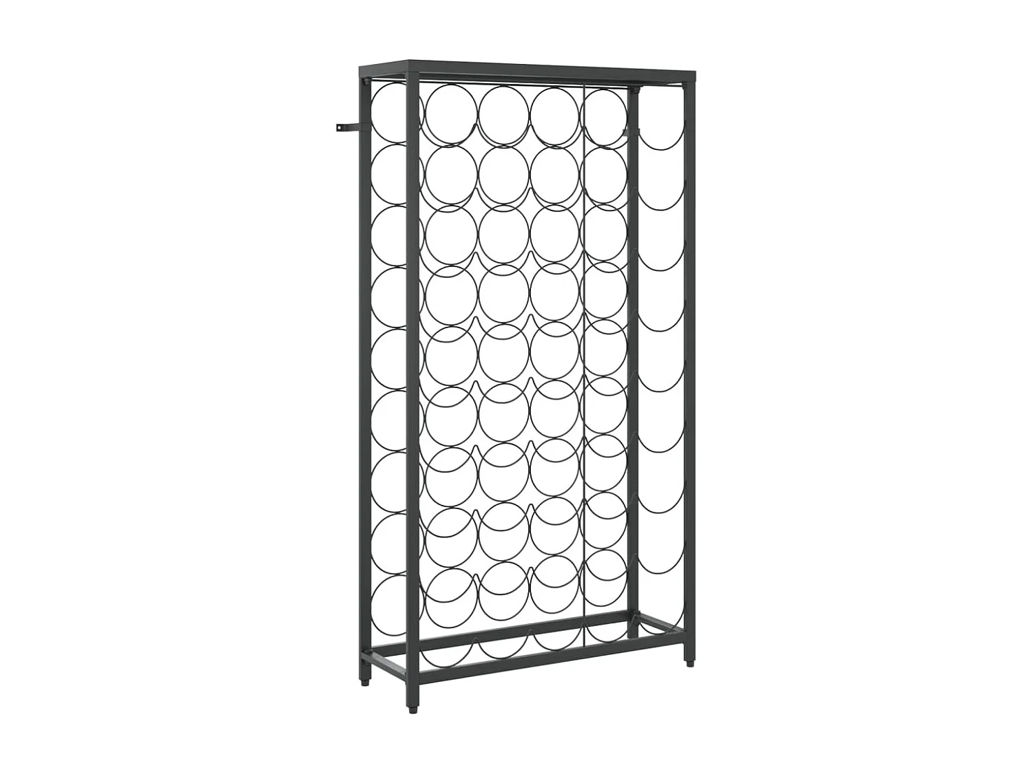 Portabottiglie per 45 bottiglie nero 54x18x100cm in ferro battuto