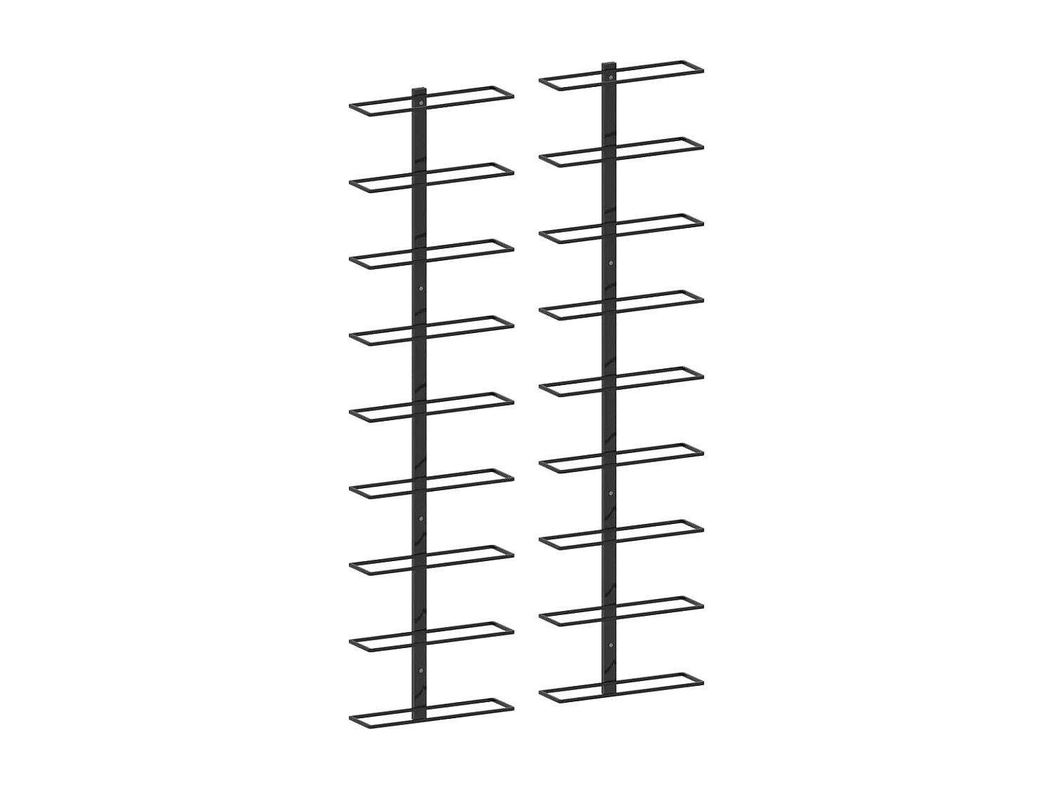 Portabottiglie da parete per 18 bottiglie 2 pz Black Iron