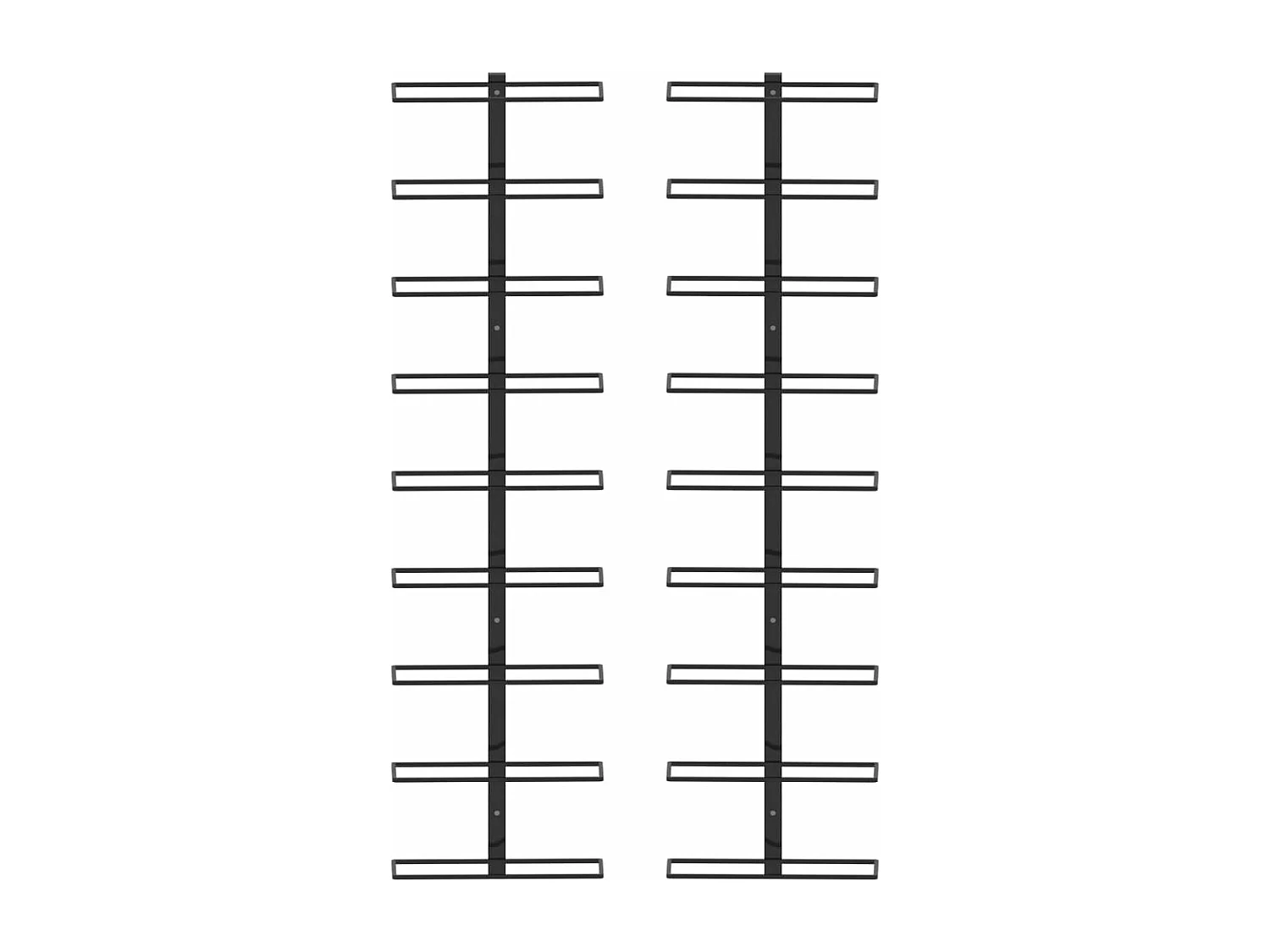 Portabottiglie da parete per 18 bottiglie 2 pz Black Iron