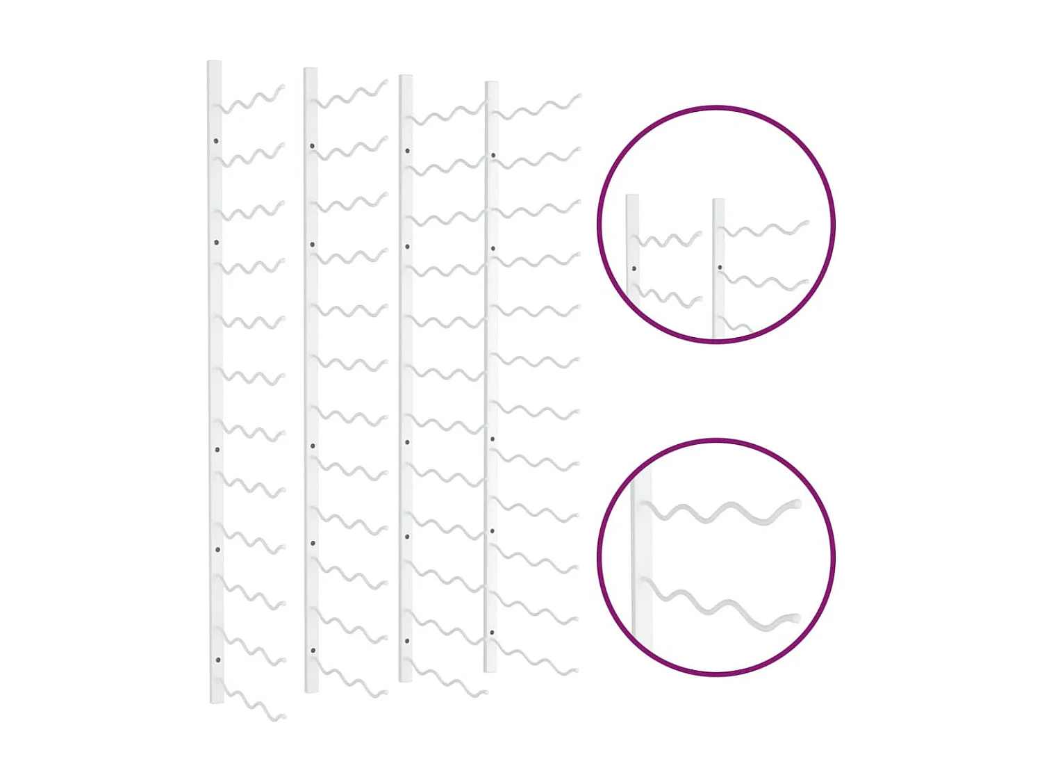 Casier à vin mural pour 36 bouteilles 2 pcs Blanc Fer