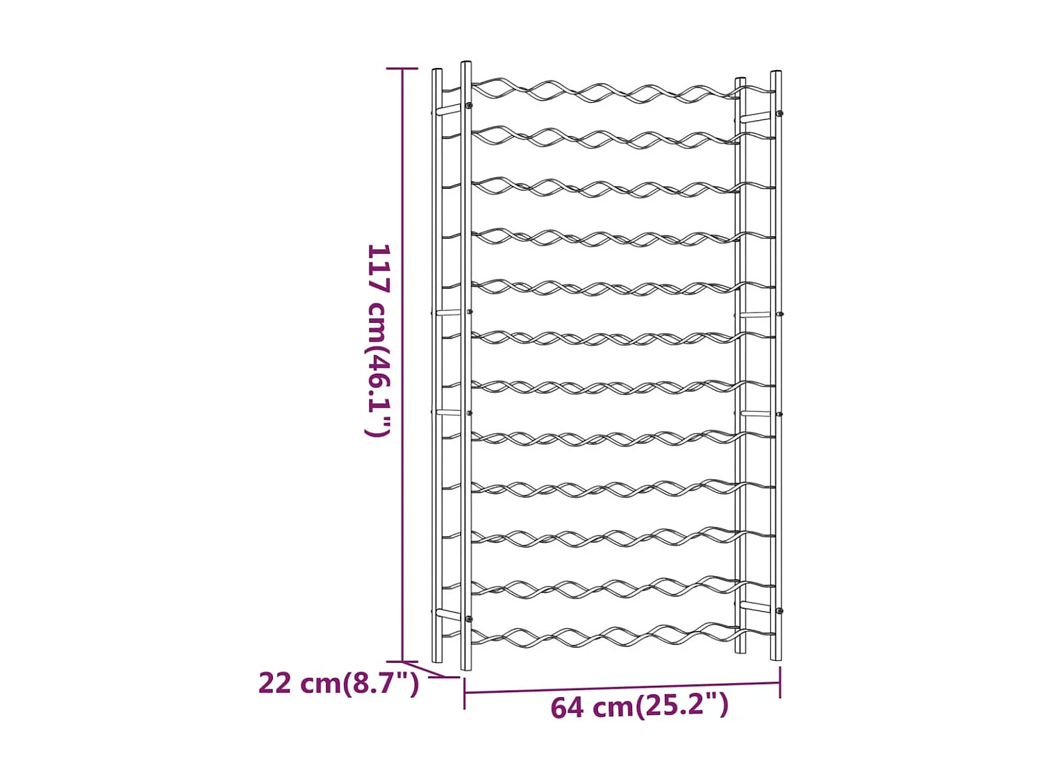 Portabottiglie per 72 bottiglie in metallo dorato