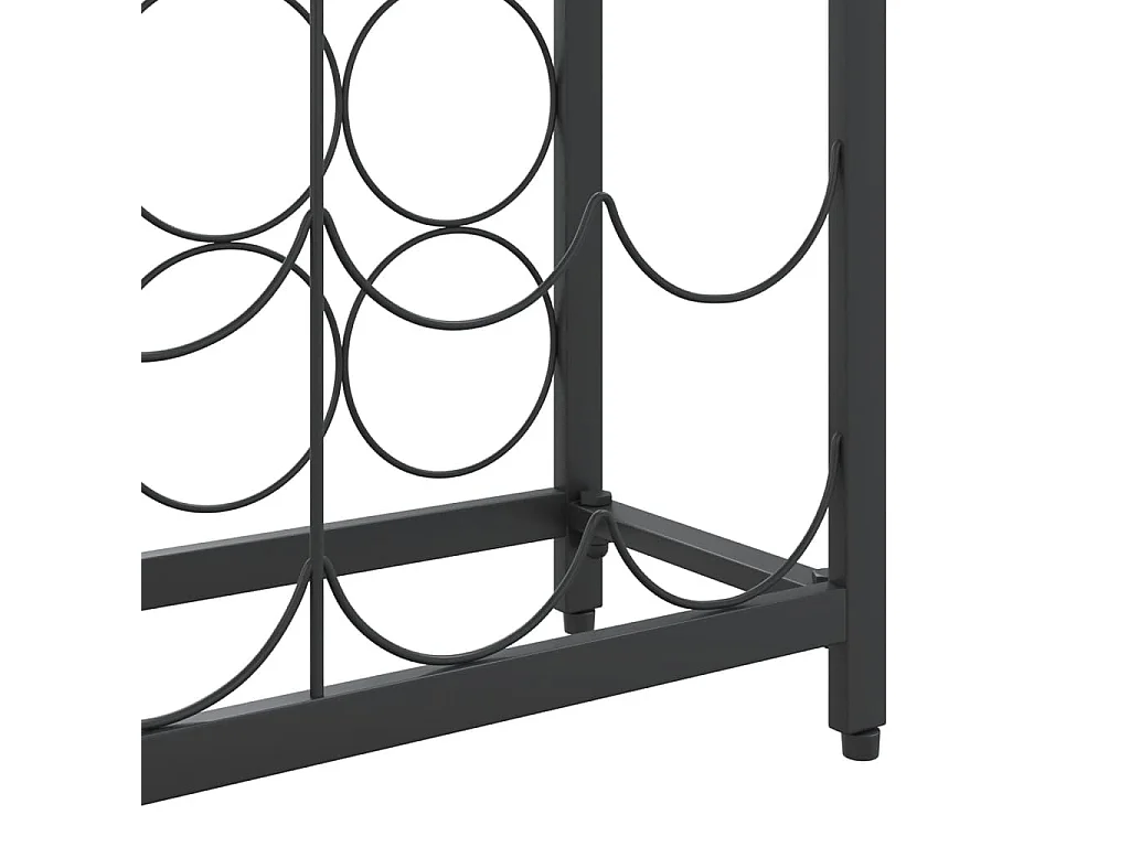 Casier à bouteilles de 95 bouteilles noir 54x18x200cm fer forgé