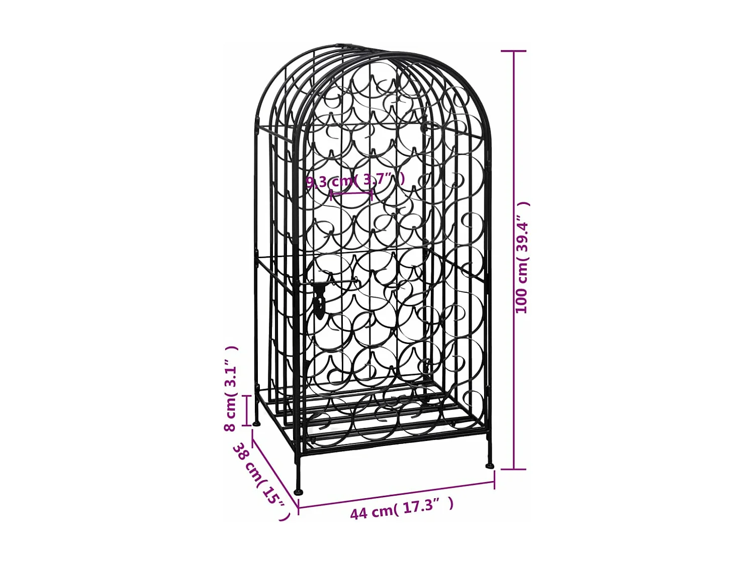 Garrafeira para 35 garrafas Metal