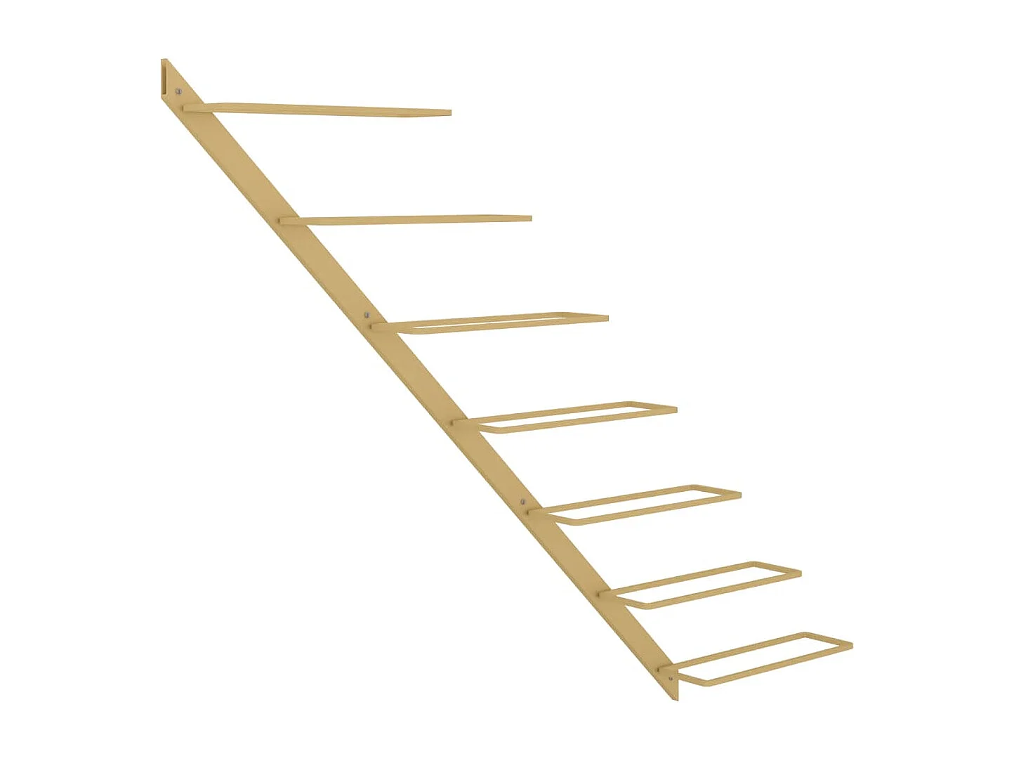 Wandmontiertes Weinregal für 7 Flaschen Gold Iron