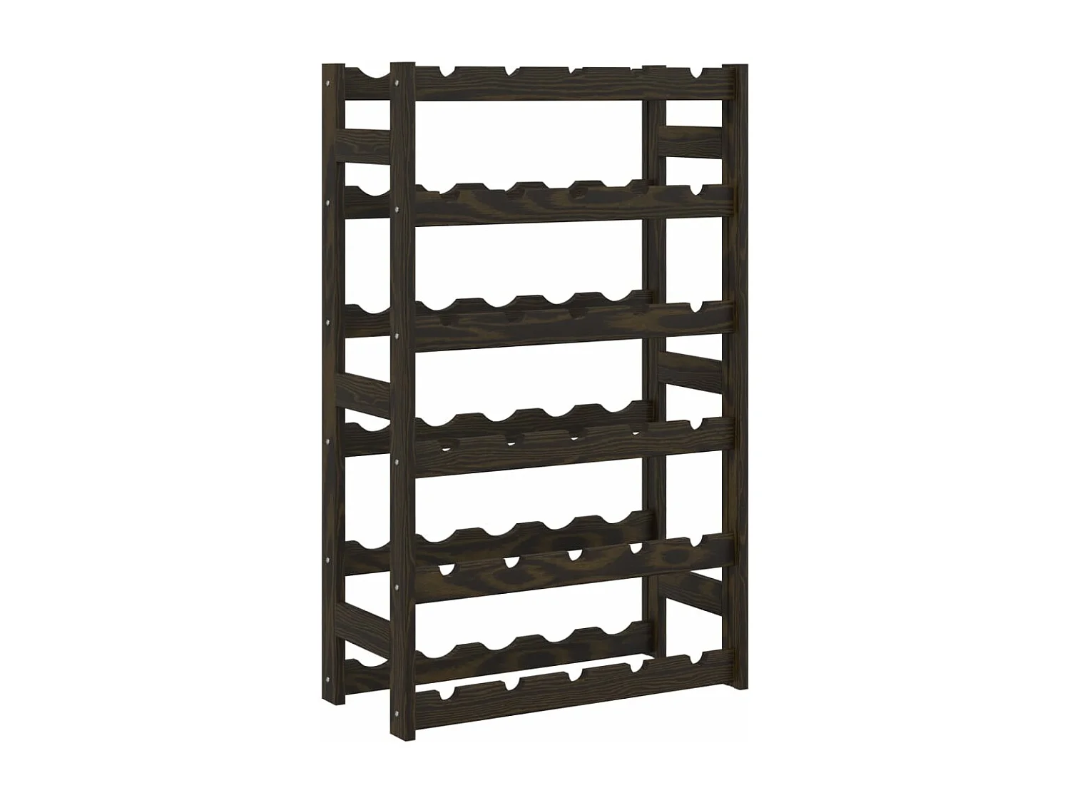 Portabottiglie per 30 bottiglie in legno di pino massiccio nero