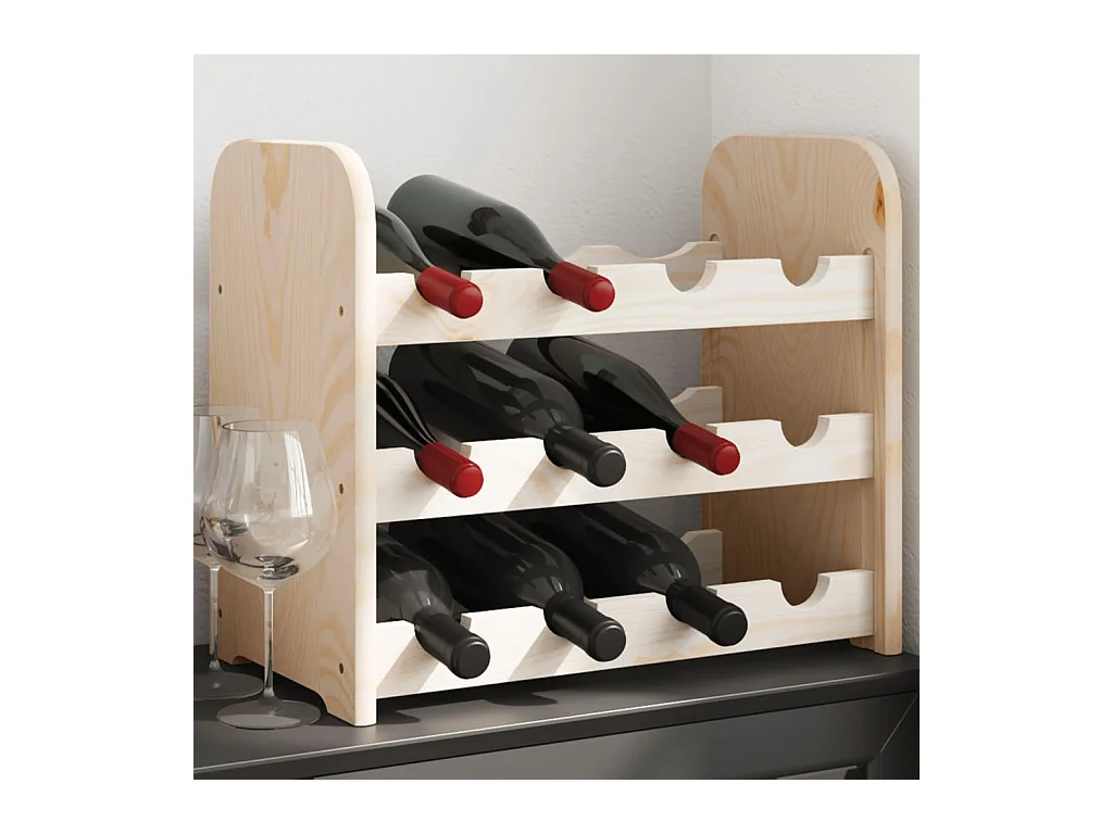 Casier à vin 43x25x37 cm bois de pin massif