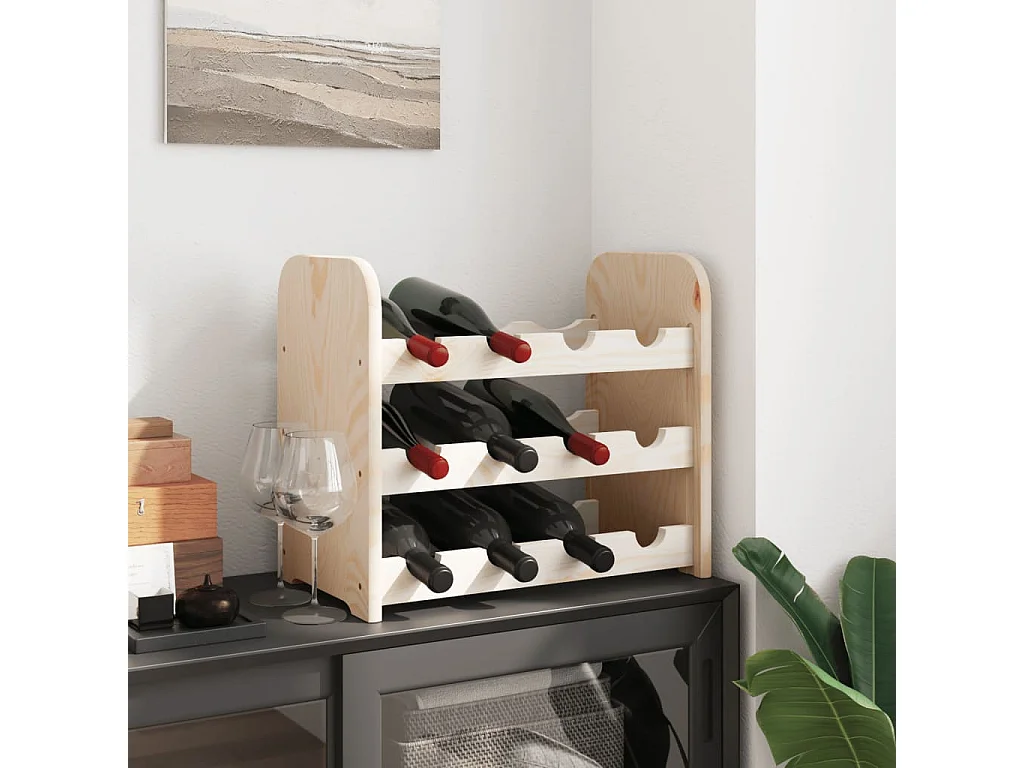 Casier à vin 43x25x37 cm bois de pin massif