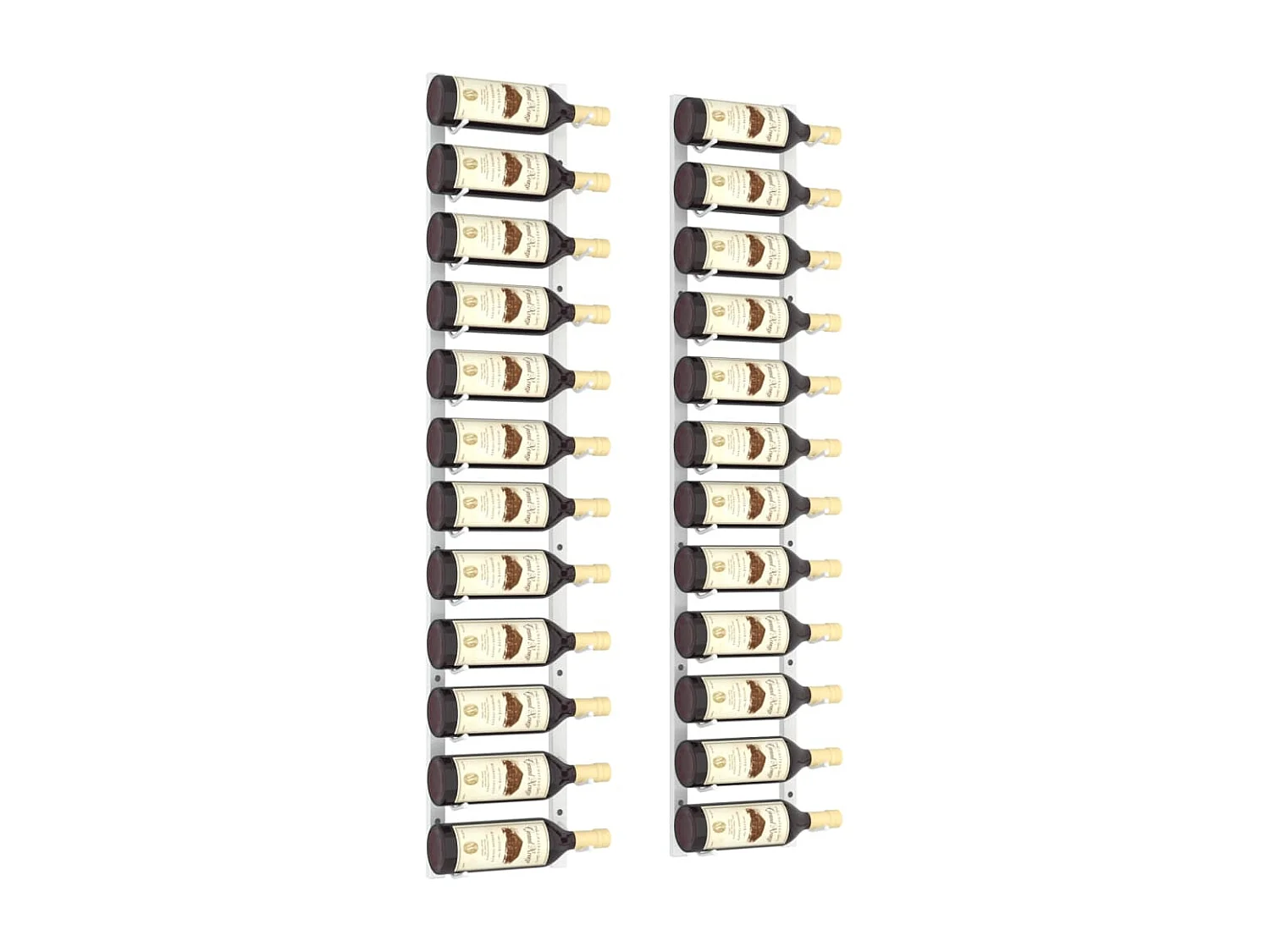 Garrafeira de parede para 12 garrafas 2 peças Ferro Branco