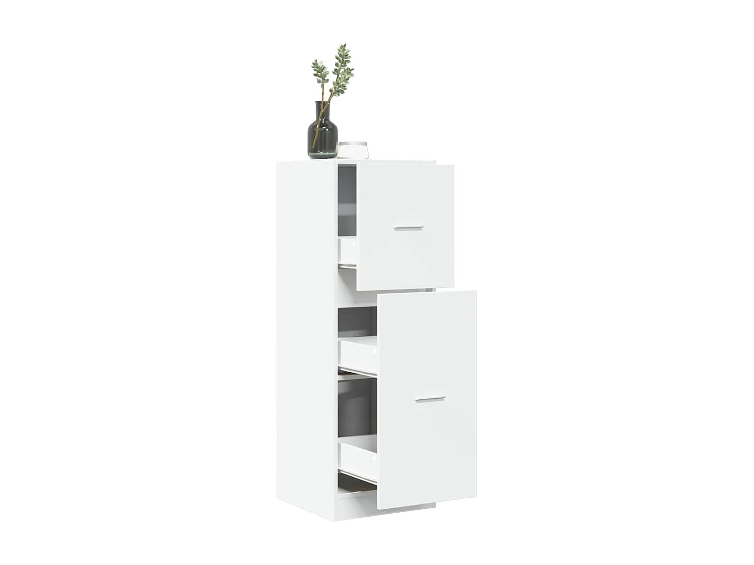 Armoire d'apothicaire blanc 40x41x118 cm bois d'ingénierie