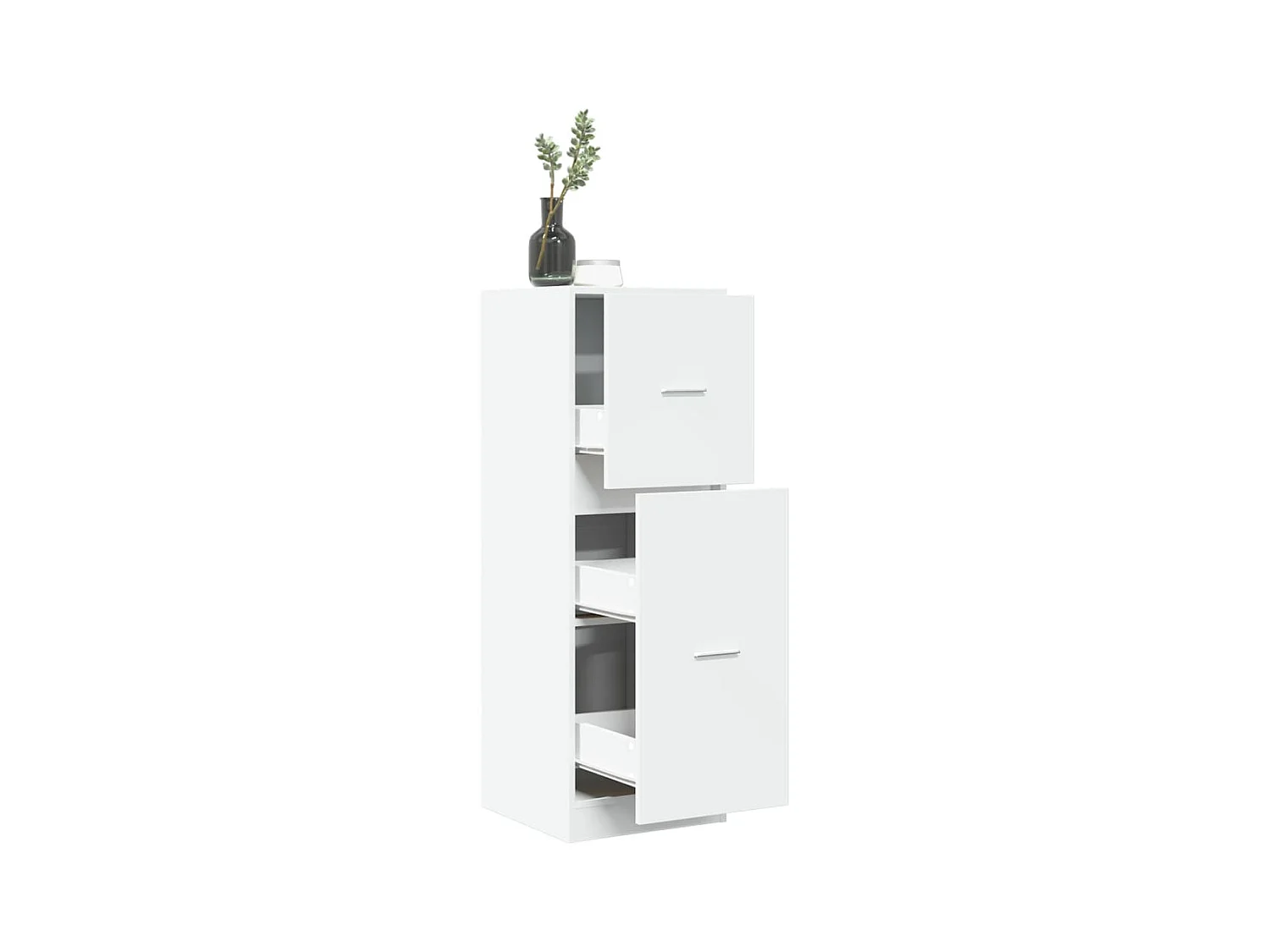 Witte apothekerskast 40x41x118 cm samengesteld hout