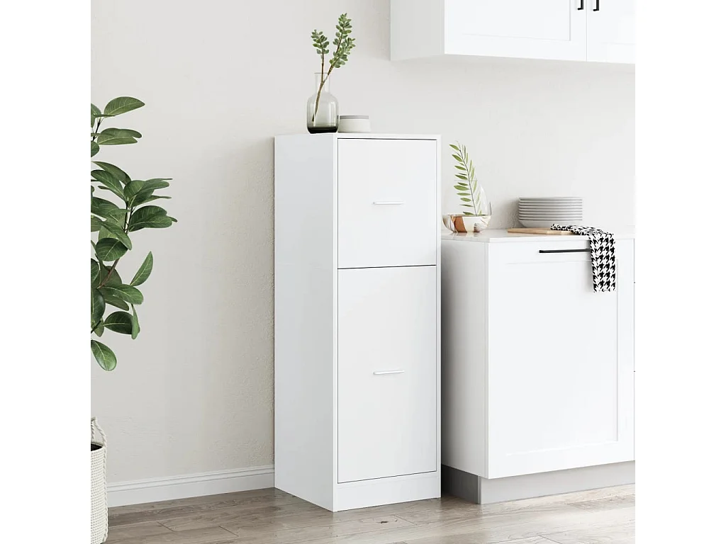 Armoire d'apothicaire blanc 40x41x118 cm bois d'ingénierie